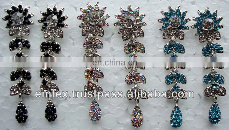 Fashion jewelry rhinestone earrings manufacturer, Fashion jewellery rhinestone earrings exporter