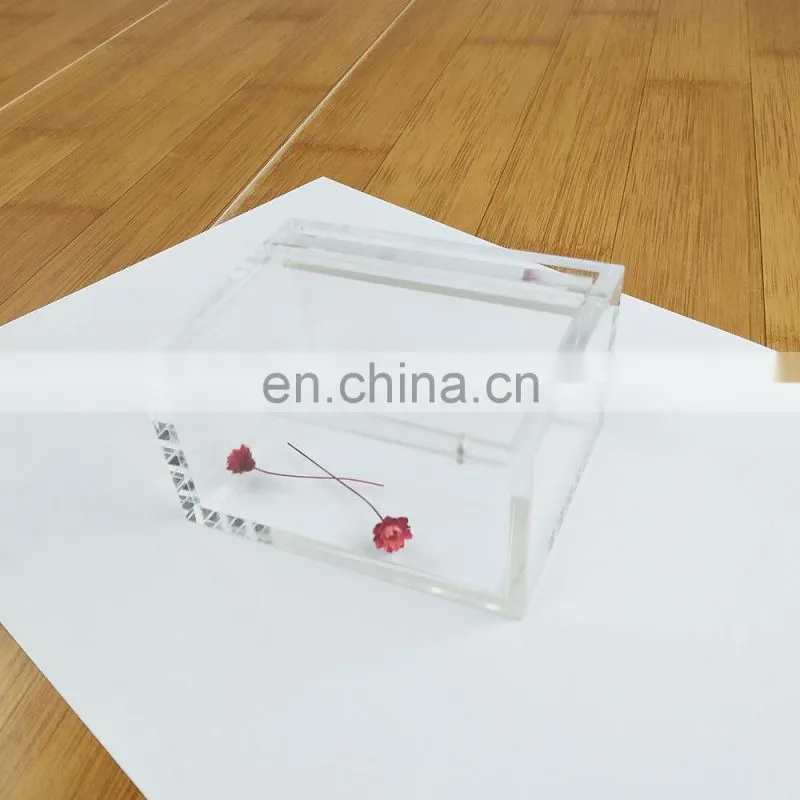 Custom made small clear acrylic boxes with lids wholesale