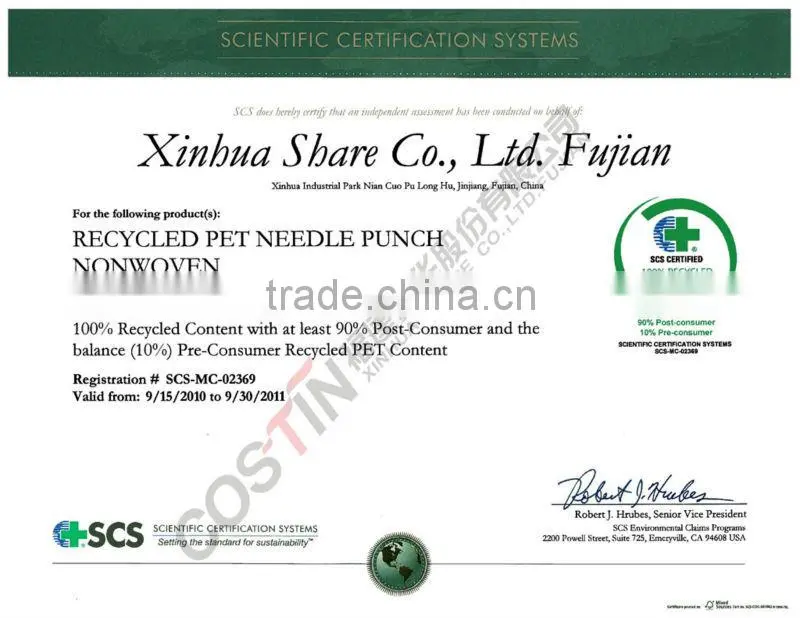 Polyester Nonwoven Recycled Fabric 1