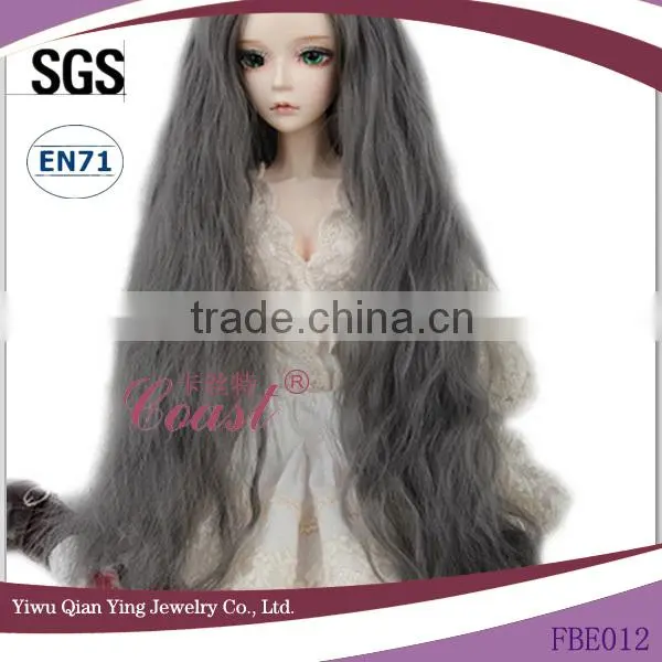 Long water wave grey 1/3 BJD doll wigs for wholesale