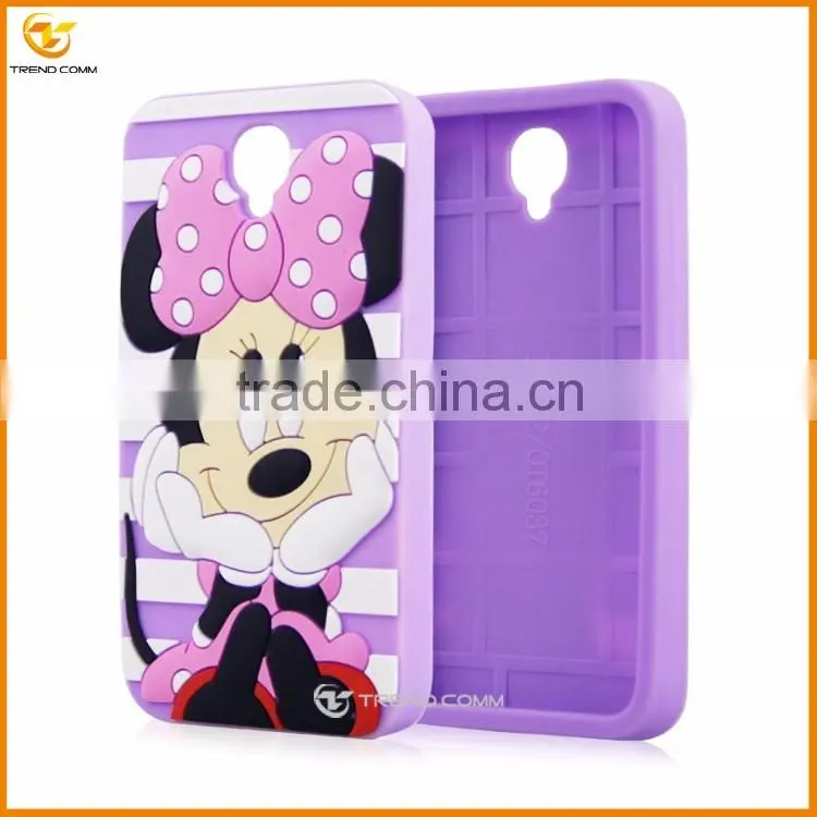 china supplier cute cartoon silicon soft cover case for alcatel OT6037