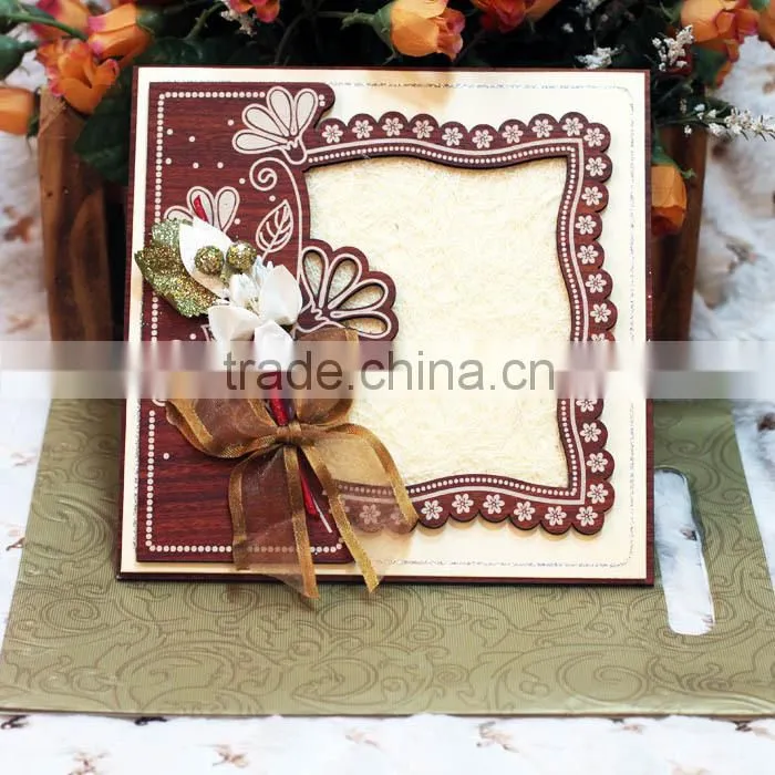 Kraft Paper Handbag Luxury Wooden Wedding Card Invitation