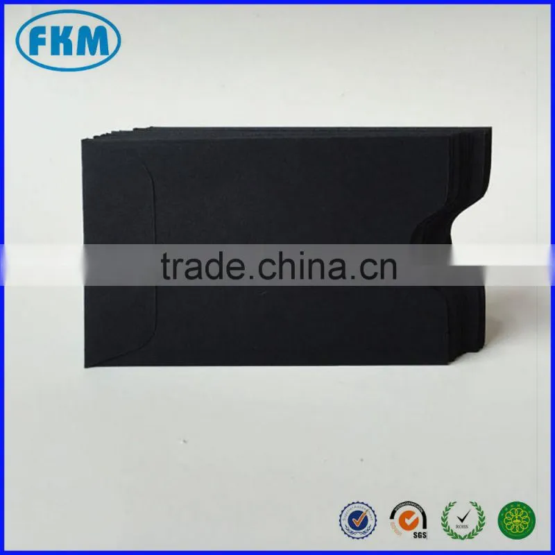 Open End Notched Edge, Gift Certificate Holder Escort Card Holder black card sleeve