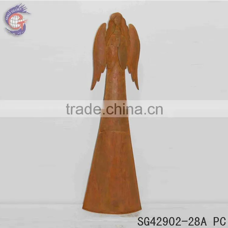 Rusty crafts sculpture of metal angel statue outdoor decorations