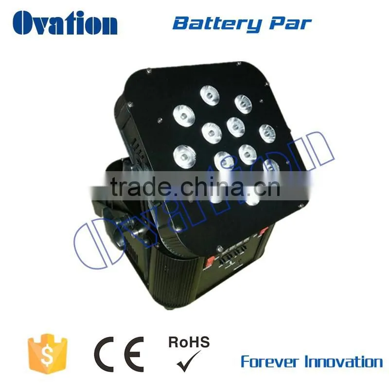 top selling products 2015 battery power 12*17W RGBWA+UV 6in1LED flat par can