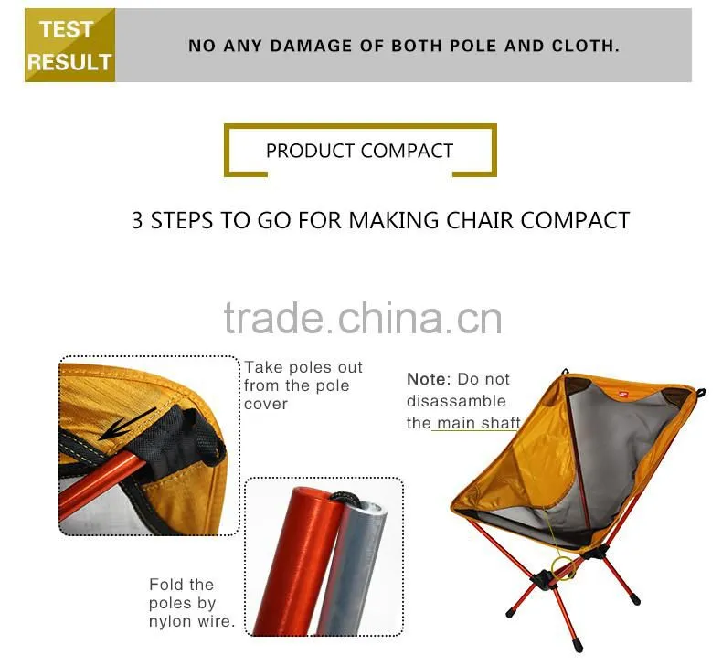 Lightweight 7075 Aluminum Outdoor Camping Hiking Fishing BBQ Traveling Folding Chair