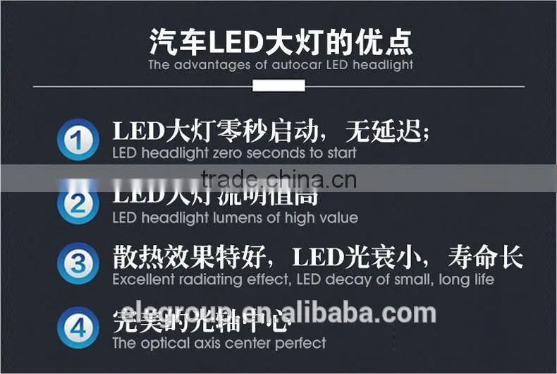 2015 Good sales ETI 9006 led car headlight 30w factory price MOQ 1 set