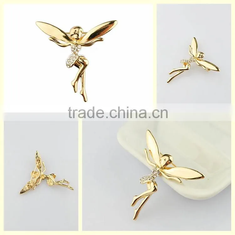 Jewelry from Italy gold diamond fairy angel brooches China wholesale