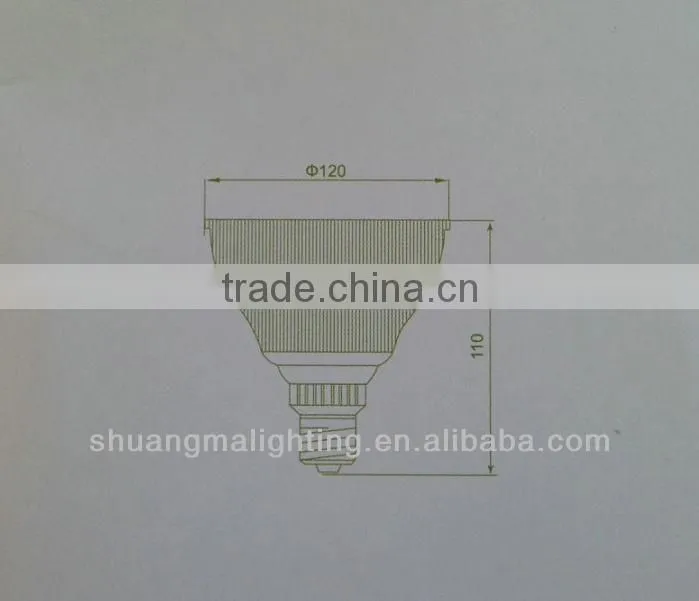 High Luminous Efficacy,High power 12X1W/9X1W PAR38 LED Lamp