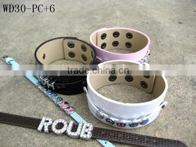 Adjustable 30 MM Width Nice PU Leather Wrist Bands Bracelets Hot Selling