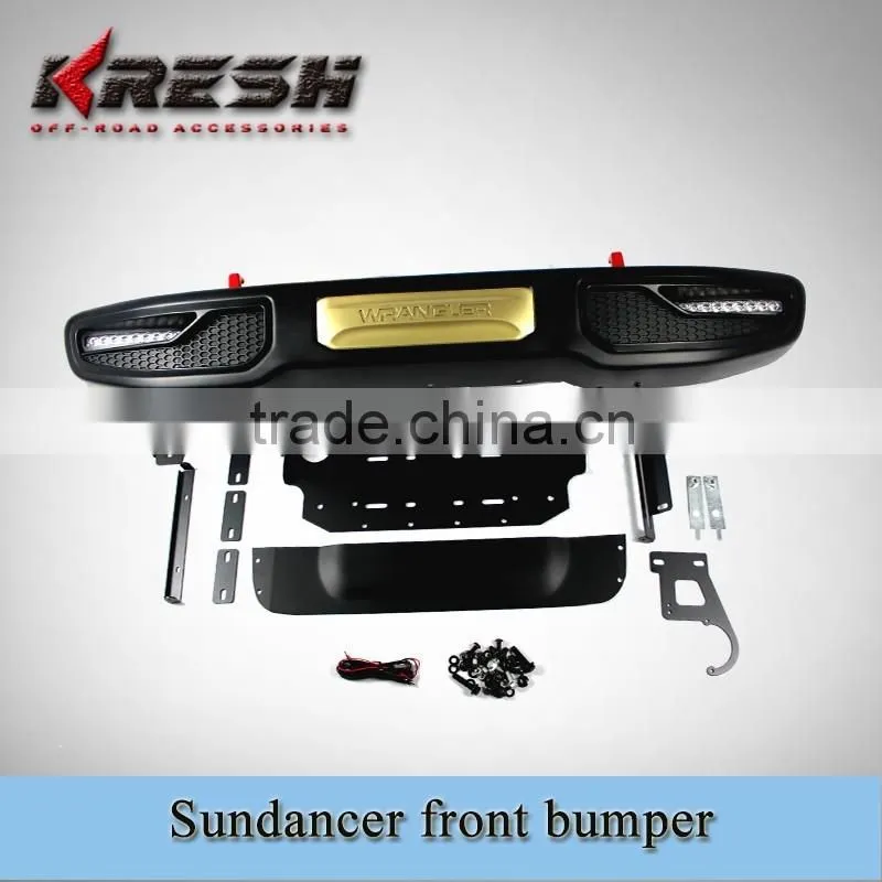 front guard, NEW design 4x4 SUV KRESH-sundancer wrangler front bumper used for 2007-2015JK with black color and steel material