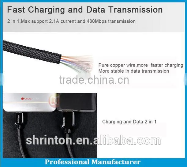 High quality durable remax usb cable for smartphone