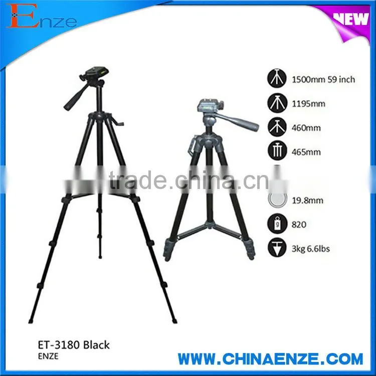 Aluminum lightweight flexible compact camera tripod stand for dslr