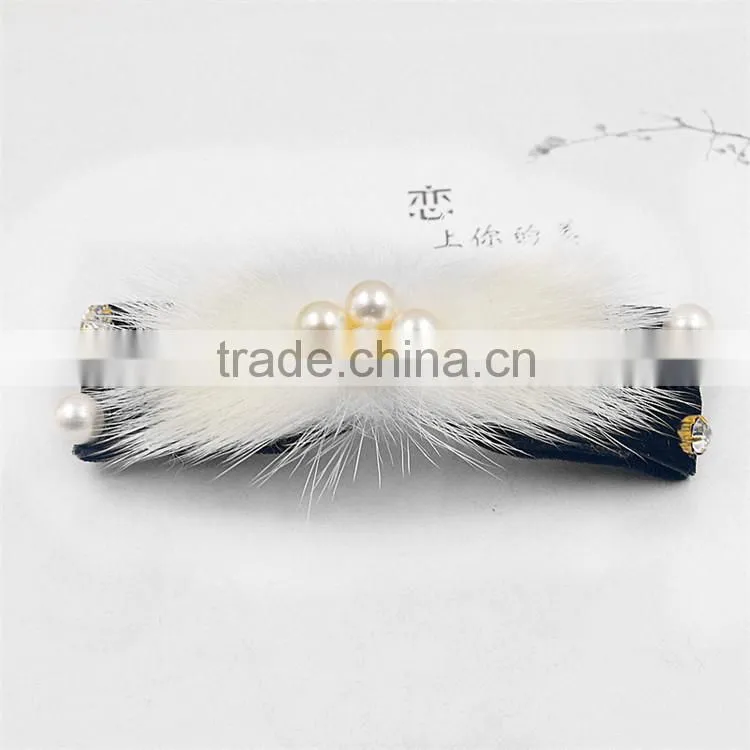 2015 New Fashion Luxury Hair Accesory Fur Hair Pins for Women