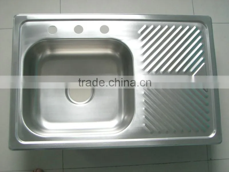800x520mm left bowl sation finish stainless steel kitchen sink hot sale for south america