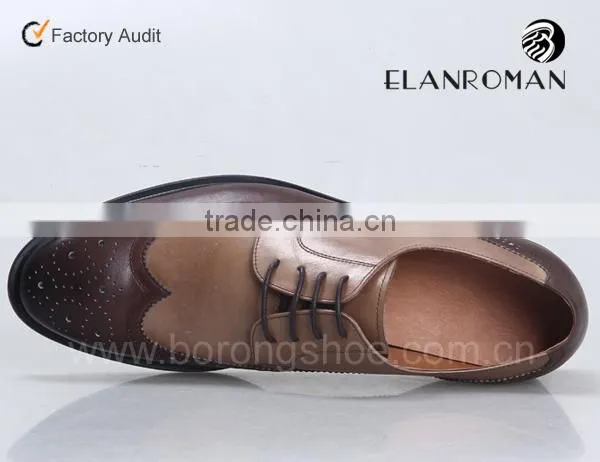 Leather mens brogue shoes from Guangzhou China OEM manufacture dress shoe