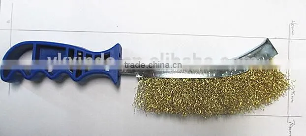 steel wire brush with plastic handle,wire brush,steel wire snow sweeper brush