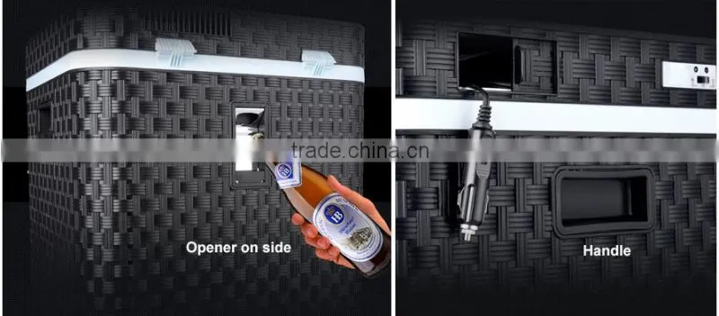 Portable Car Refrigerator cooler box with bottle opener