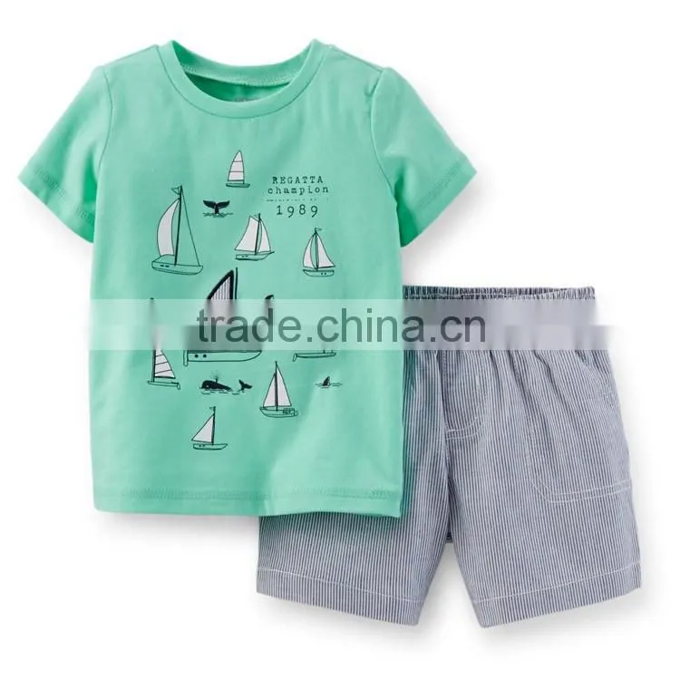 Young boy short printed set