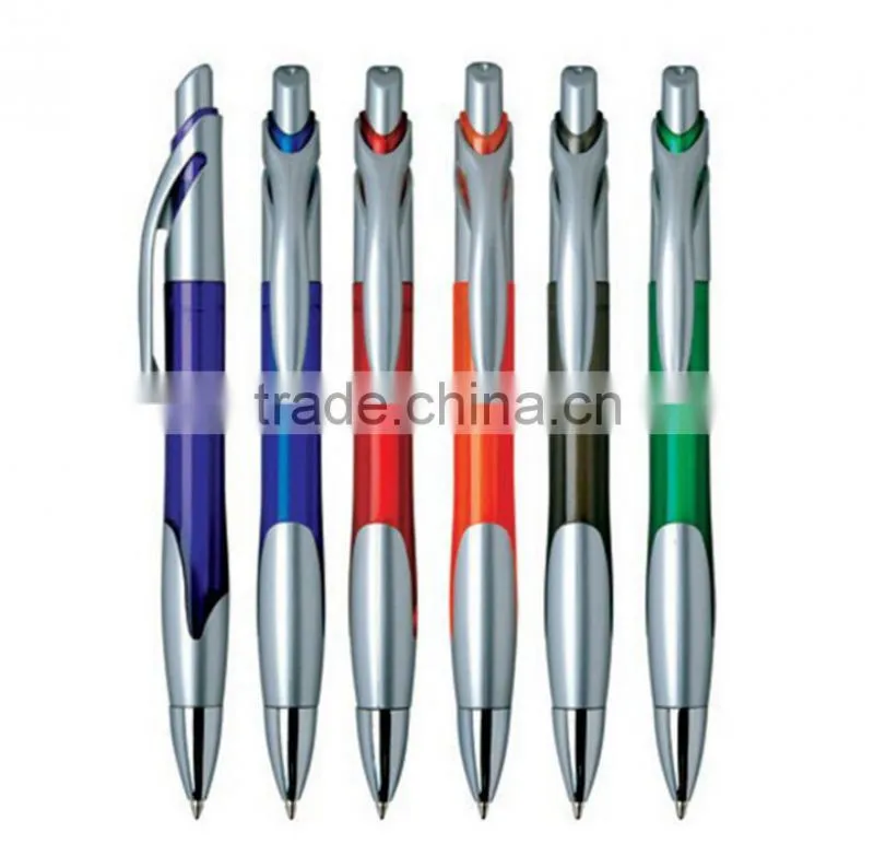 Office Supply Plastic Barrel Fashion Design Ball-Point Pen, Blue Ink
