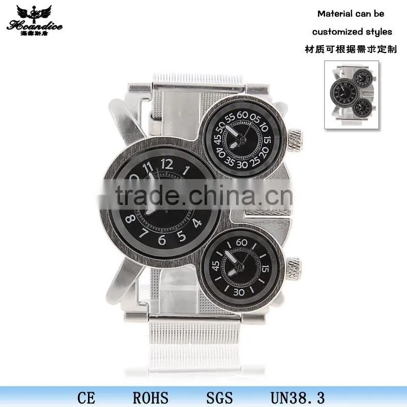 New Fashion rectangular big face Three Movement Watch