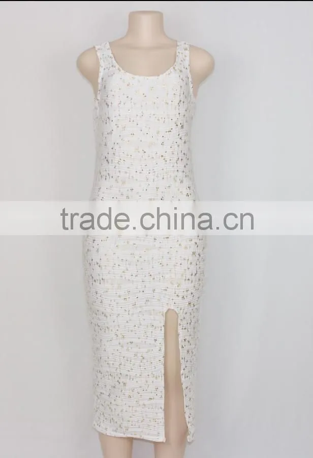 Customized wholesale Women Evening Dress 2016 White One-piece Dress