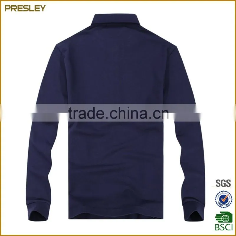 Fashion long sleeve slim polo t-shirt in 220gsm jersey cotton Polo t shirts