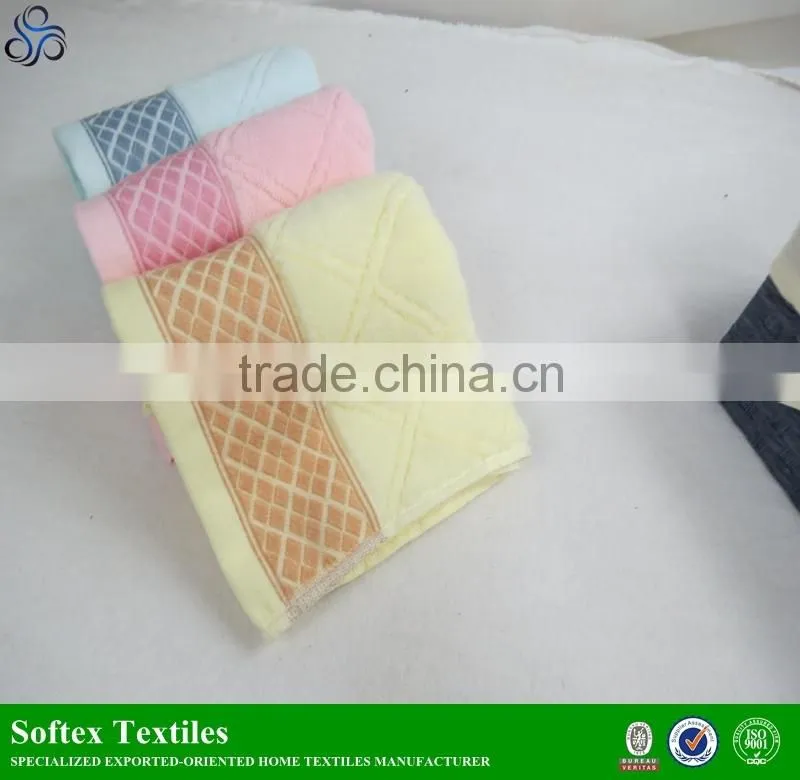 100% cotton wholesales jacquard soft face towel size