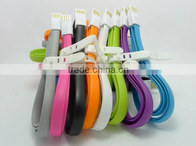 Gift accessories univesal flat short Micro magnetic cable USB charging Sync Cable
