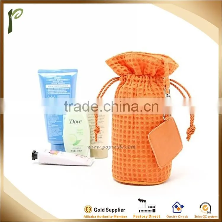 Popwide Promotional Waffle Cotton Drawstring Cosmetic Travel Bag