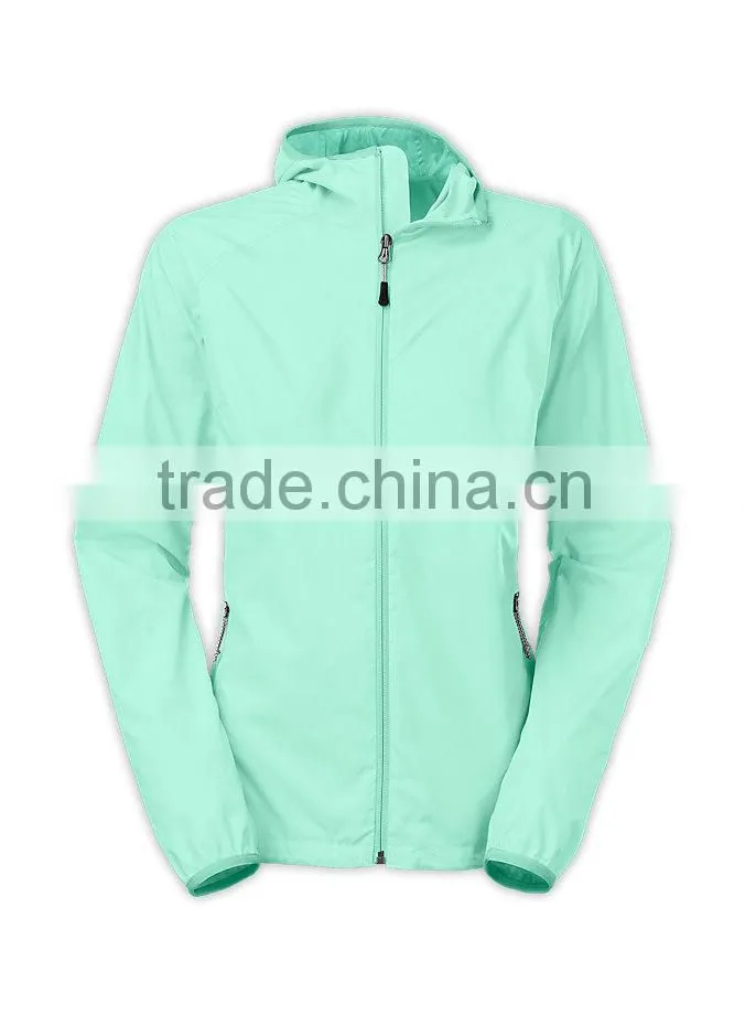 Cheap hooded lightweight woman nylon windbreaker