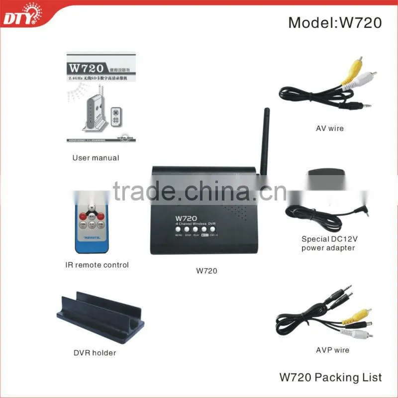 4ch digital wireless home security dvr system, W720