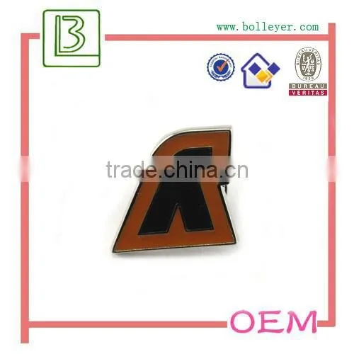 custom metal crytal heart shaped pin badges