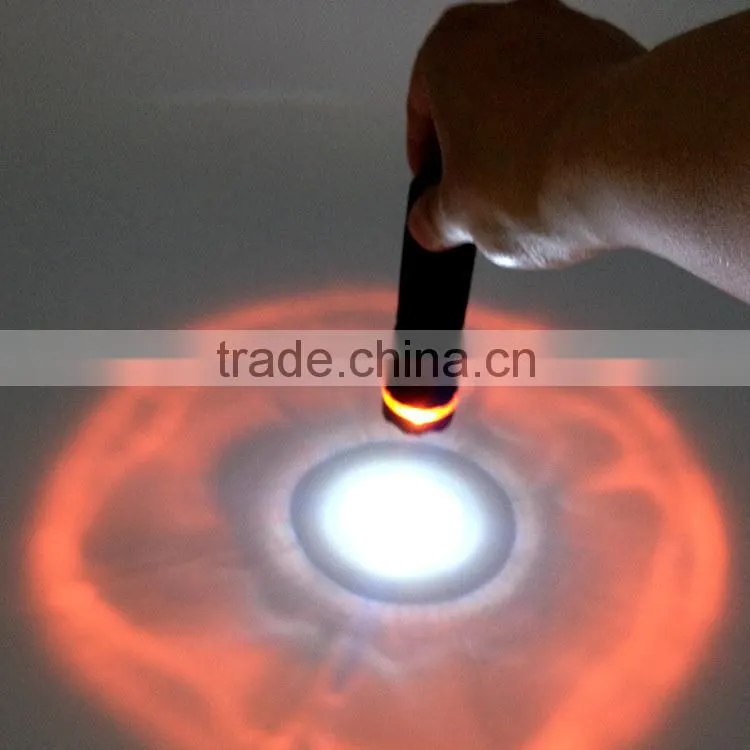 1W powerful led colorful promotional Zoom flashlight with color ring