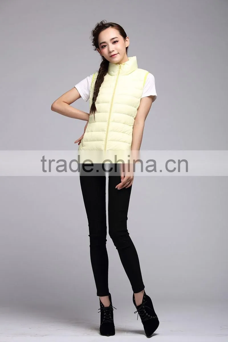 2015 Apple green warm down sports sleeveless winter vest