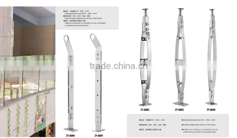 Newly single outdoor aluminum glass balustrade/Stainless steel railing systems