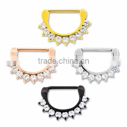 1 ROW GEMMED NIPPLE CLICKER BARBELL