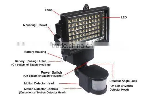 Super Bright Solar Powered 60 LED Outdoor Motion Activated Detector Sensor Security Garden Light