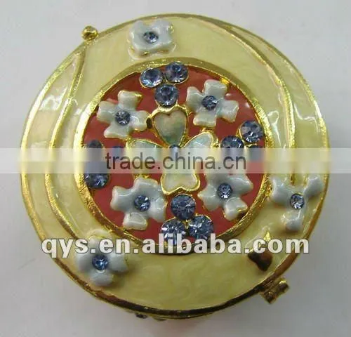 Decorative Jeweled Metal Trinket Box