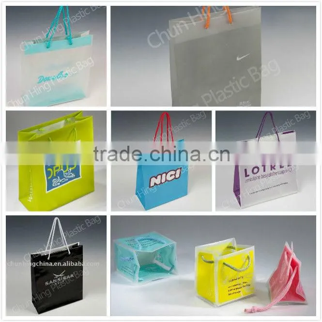 custom printed frosted shopping bag