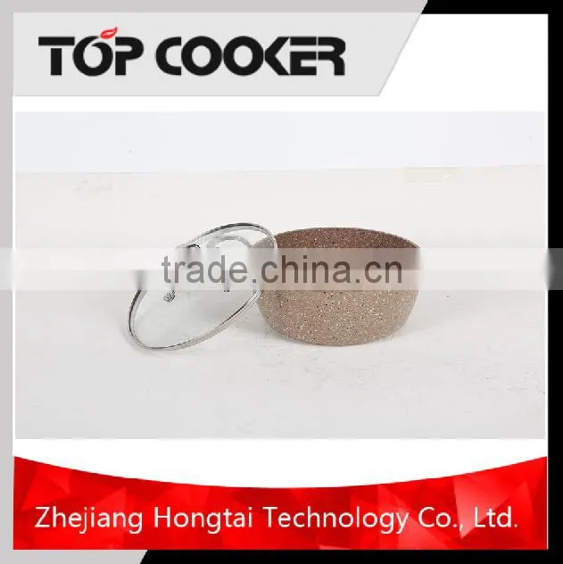 aluminum marble coating casserole with glass lid