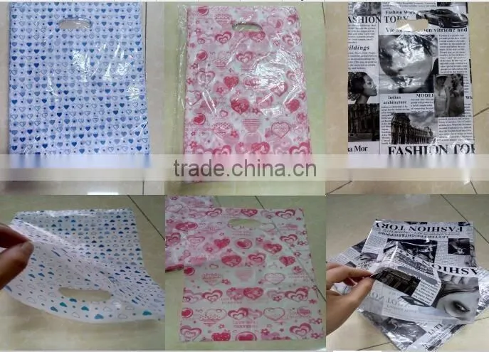 Custom logo die cut bag wholesale plastic promotional bag
