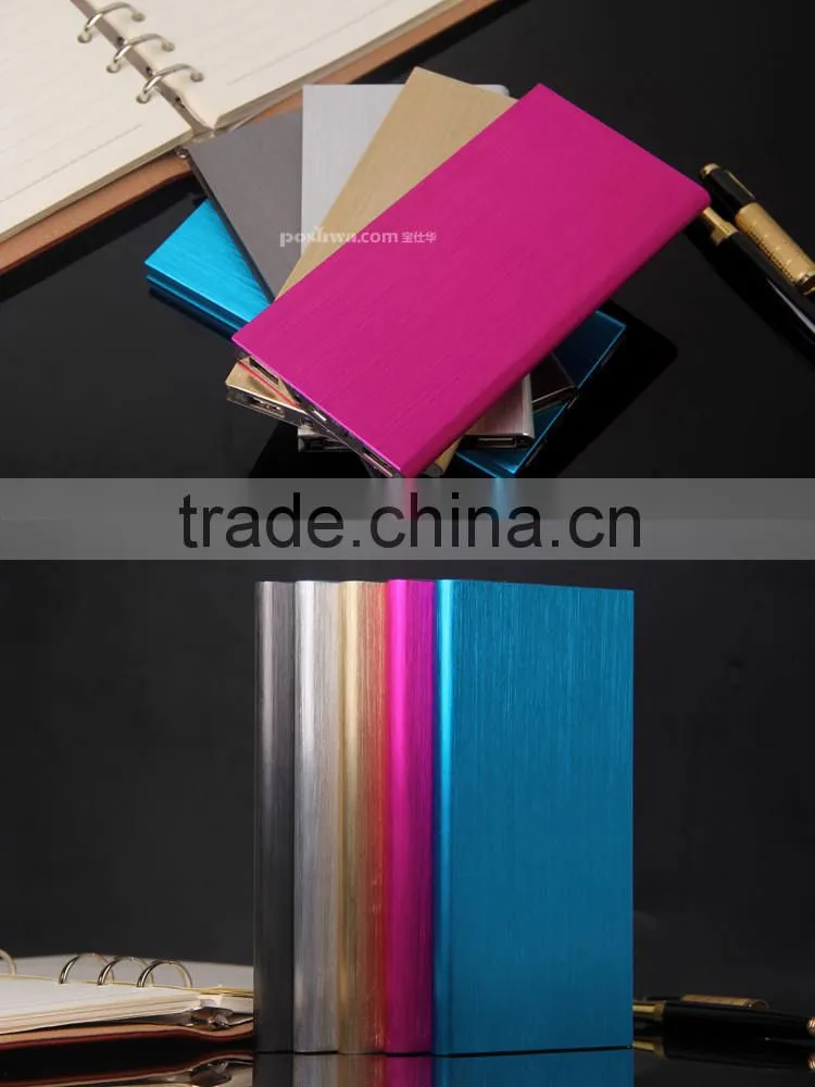Ultra-thin power bank charger with wire-drawing surface