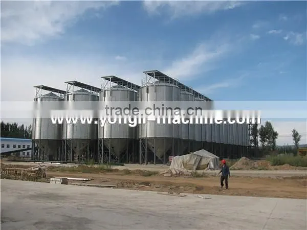 2000 Ton galvanized storage rice corn grain steel silo with conveying system