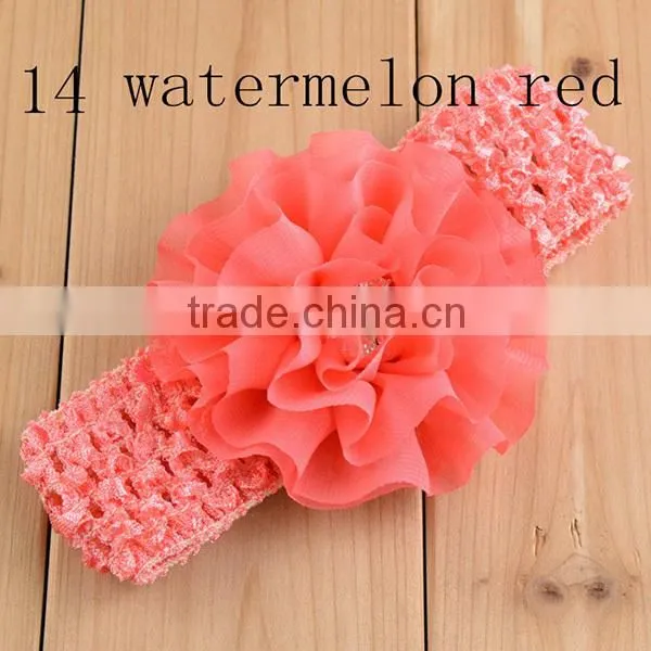 wide pattern diamond white baby girl crochet headband