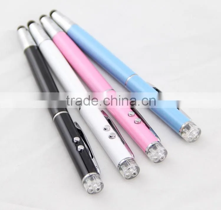 colorful 3 in 1multifunctional ball pen with led light