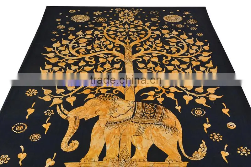 Sanganeri Printed Mandela Tapestry Wall Decor Throw Table Cover 100% Cotton Bedspread Indian Jaipur Manufacturer & Wholesaler