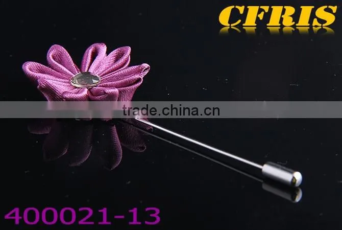 2016 New arriving coniferous flower with crystal inlaid lapel pins