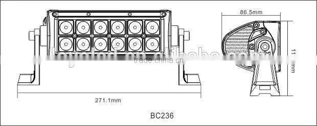 Hot Sale 10-30V DC 36W led light bar for cars led working light bar