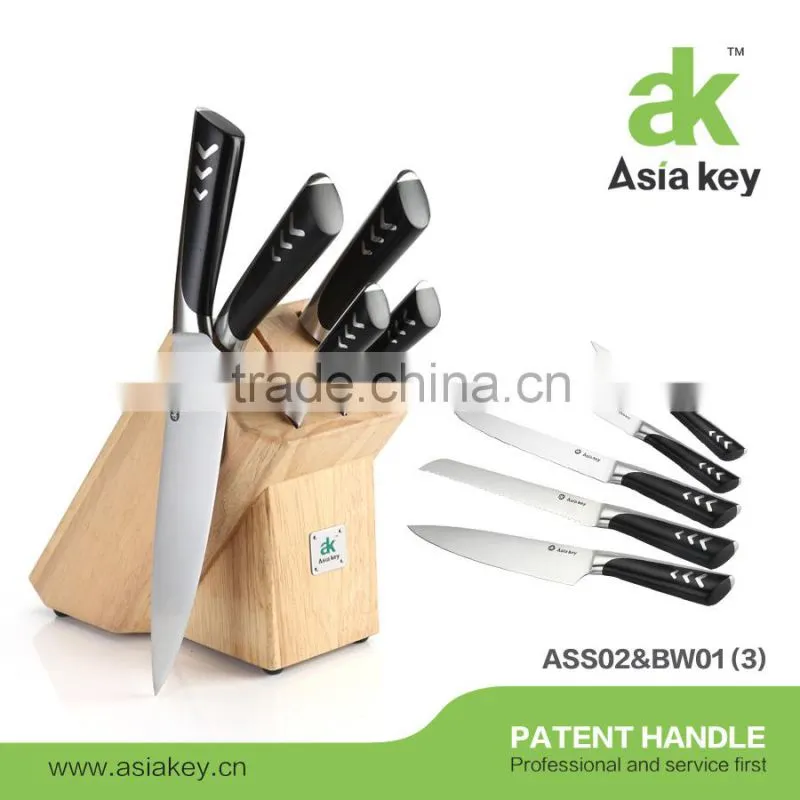 6Pcs Perfect Unique Design Stainless Steel Kitchen Knife Set with Patent Handle